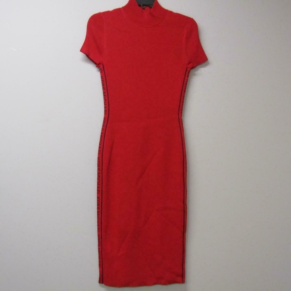 NWT Michael Kors Logo Tape Dress- Scarlet- Medium - Picture 5 of 5